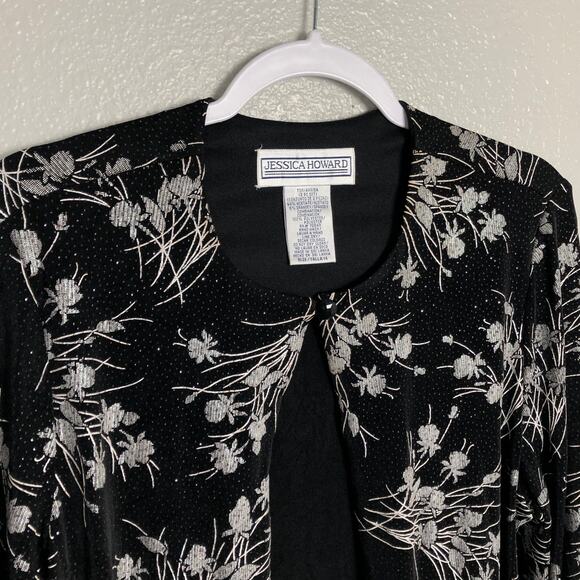 Jessica Howard Size 14 Cropped Cardigan Bolero Single Button Top w Shiny Details - Picture 4 of 7